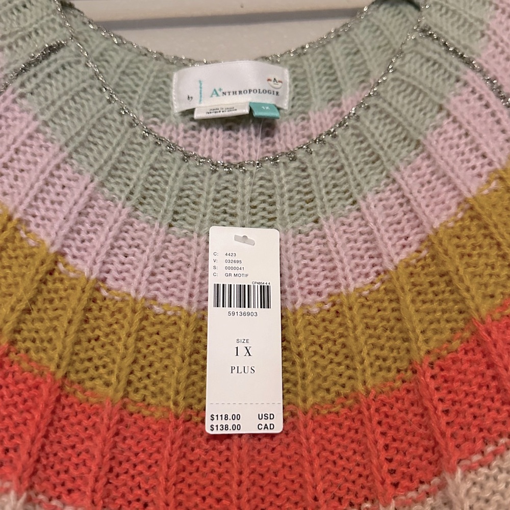 NWT Anthropologie Colleen Alpaca Wool Blend Sweater Sz 1X Plus Size - Picture 2 of 3